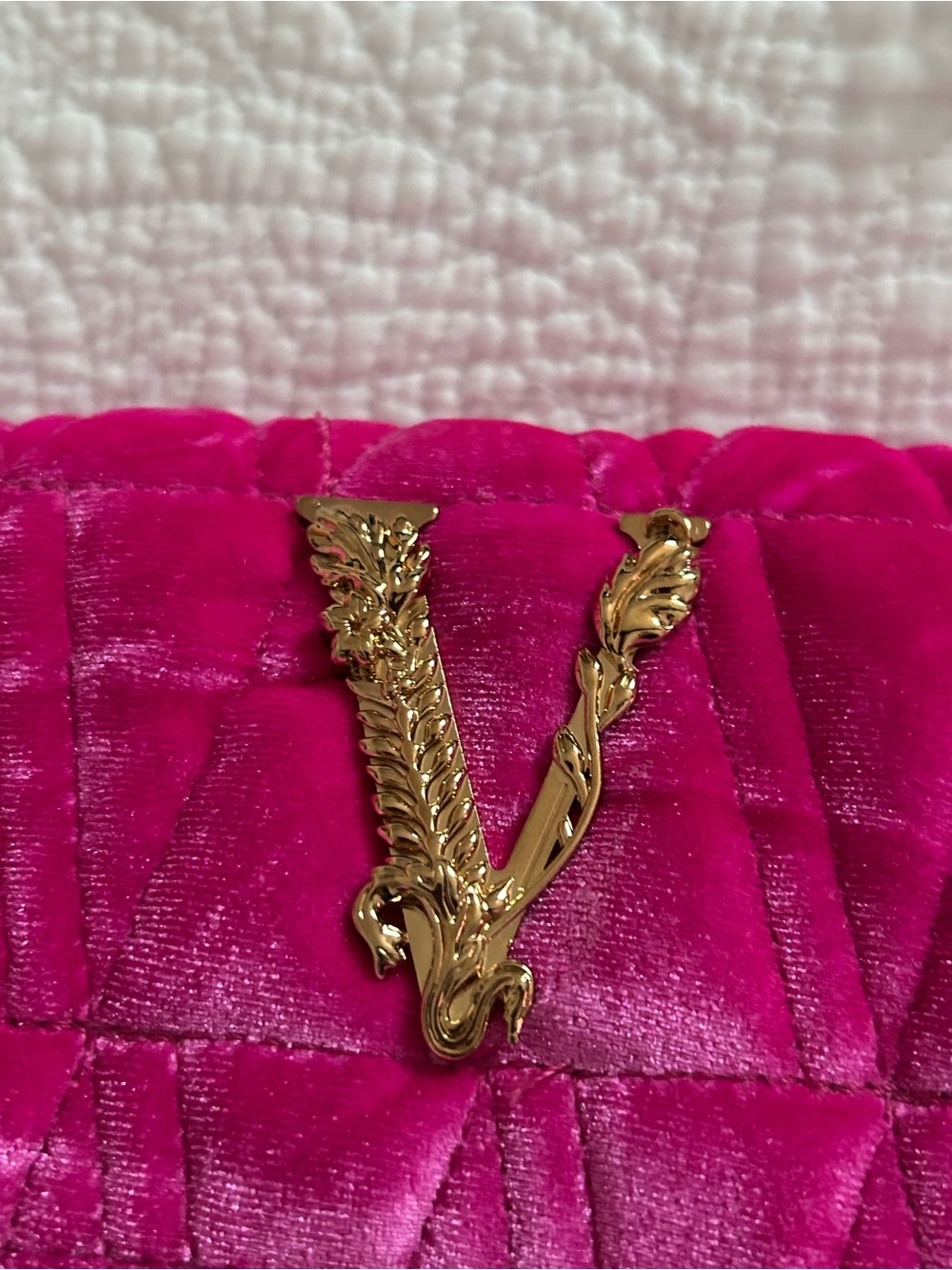 Versace Mini Pink Velvet Convertible Crossbody